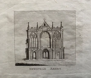 Impresión antigua de 1764; Abadía de Newstead, Nottinghamshire después de B. Ralph - Imagen 1 de 2