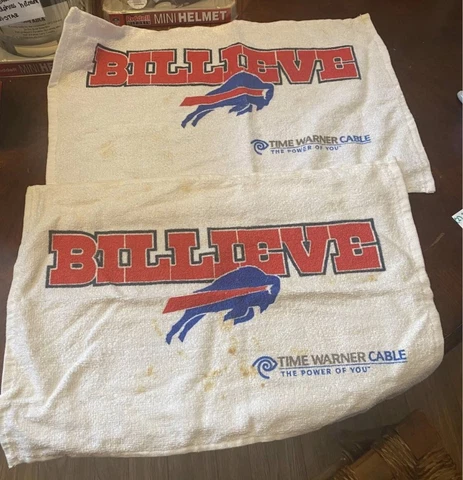 Pair of “Billieve” Fan towel give away , Buffalo Bills Cover
