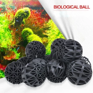 100 Pcs 16MM Aquarium Bio Balls Filter Media Wet Dry Koi Fish Tank Pond Black - Picture 1 of 6