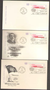 UN. UXC9. 15c. UN emblem & Stylized Planes. Air Postal Card FDC. Lot of 3. 1972 - Picture 1 of 1