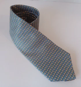 Salvatore Ferragamo hellschieferblau hellbraun Enten Seidenkrawatte Krawatte Made in Italy - Bild 1 von 8