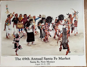 NEIL DAVID SR HOPI "HOPI BUFFALO DANCE" THE 69TH ANNUAL SANTA FE MARKET 1990 - Picture 1 of 4