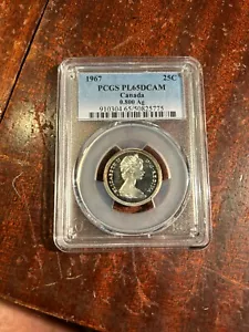 1967 Canada PL Silver Quarter Twenty Five cents Gem PCGS PL 65 DCam - Bild 1 von 1