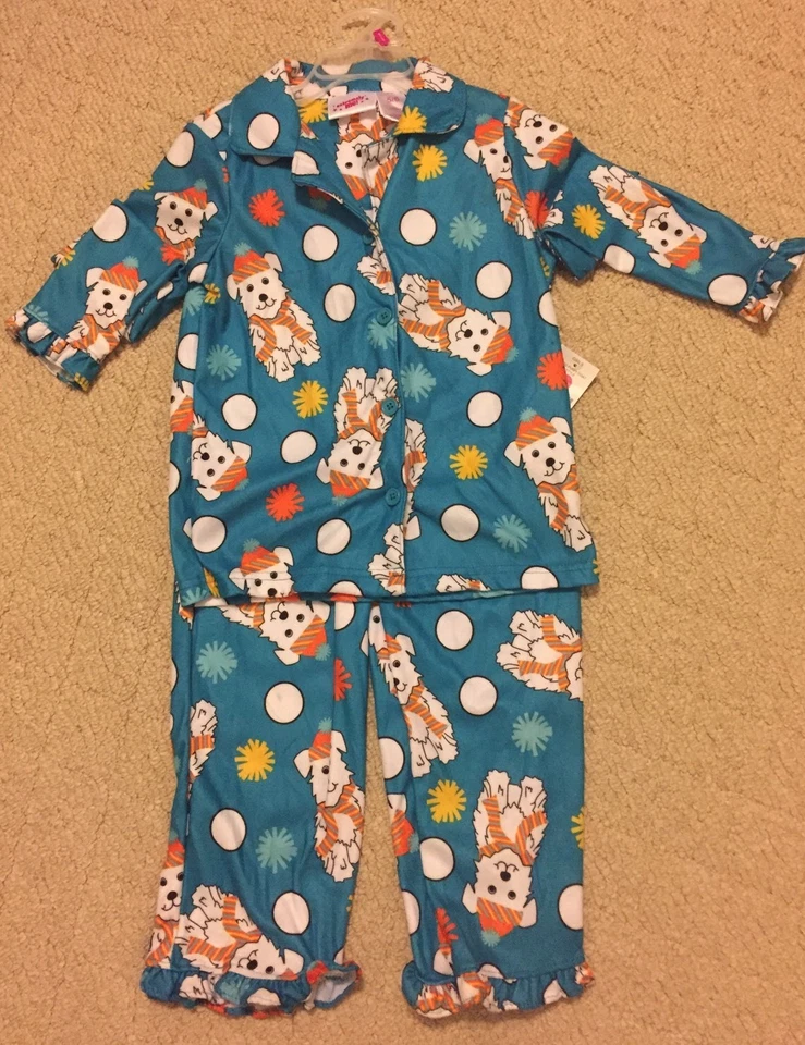 NEW Girls Size 5/6 2 Piece Puppy Dog Flannel Pajamas PJ'S Set - Image 1 of 1