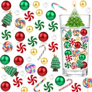 6068PCS Christmas Floating Vase Filler Set Clear Beads Pearls Candy Canes Chr... - Picture 1 of 8