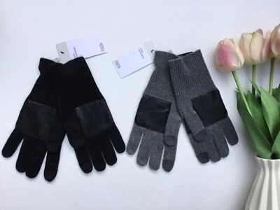 2 Pairs of Nordstrom Rack 100% CASHMERE gloves BLACK & GREY COMBO one size new  - Image 1 of 4