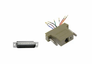 DB25 Male to RJ45 Network 8P8C Modular Adapter Converter Gold Connector RS232 - Picture 1 of 3