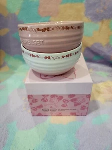 Le Creuset x Hello Kitty Rice Bowl Set (Set of 2) Pink, White - Picture 1 of 10