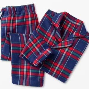 NWOT Hanna Andersson Kids Red & Blue Flannel Pajama Set $67 Size 6/7 - Picture 1 of 8