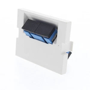 Leviton 41294-PCW White MOS Duplex SC Fiber Optic 45° Coupling Jack Module - Picture 1 of 6