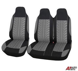 Tire Design Grey Soft Fabric Van Seat Covers 2+1 For Mitsubishi Fuso Canter - Picture 1 of 6