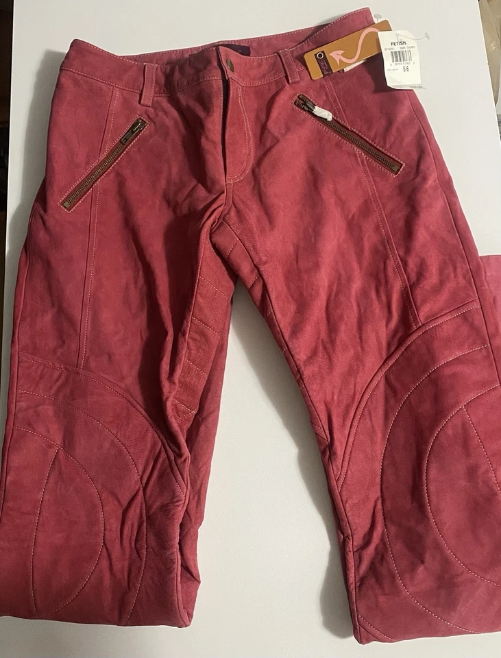 Fetish by Eve Y2K Pantalones de Motociclista de Cuero Rojo Cereza Hiphop Años 90’s -2000’s  Foto 1 de 4