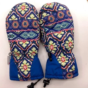 Andorra Colorful Bright Pattern Nylon Blue Green Winter Mitten M-L - Picture 1 of 6