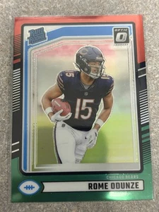 2024 Panini Donruss - Rated Rookie Rome Odunze #309 Optic Preview Red & Green - Picture 1 of 2
