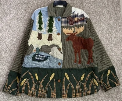 Chaqueta de Colección Parche Magic Acolchada Naturaleza Exterior Pato Alce Águila Mujer Mediana Foto 1 de 4