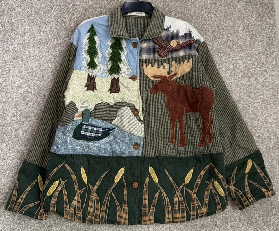 Chaqueta de Colección Parche Magic Acolchada Naturaleza Exterior Pato Alce Águila Mujer Mediana Foto 1 de 4