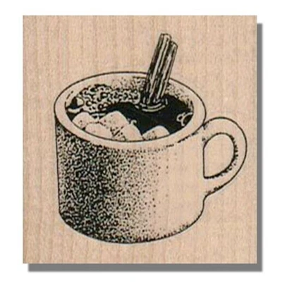 Estampillas de goma de madera, CACAO CALIENTE, invierno, bebida, vacaciones, chocolate, taza de café, comida Foto 1 de 2
