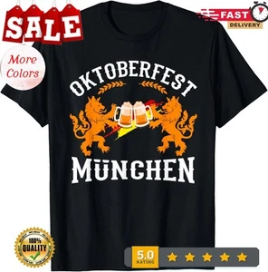 NEW LIMITED Oktoberfest M�nchen Germany German Flag Beer Drinking T-Shirt - Picture 1 of 6