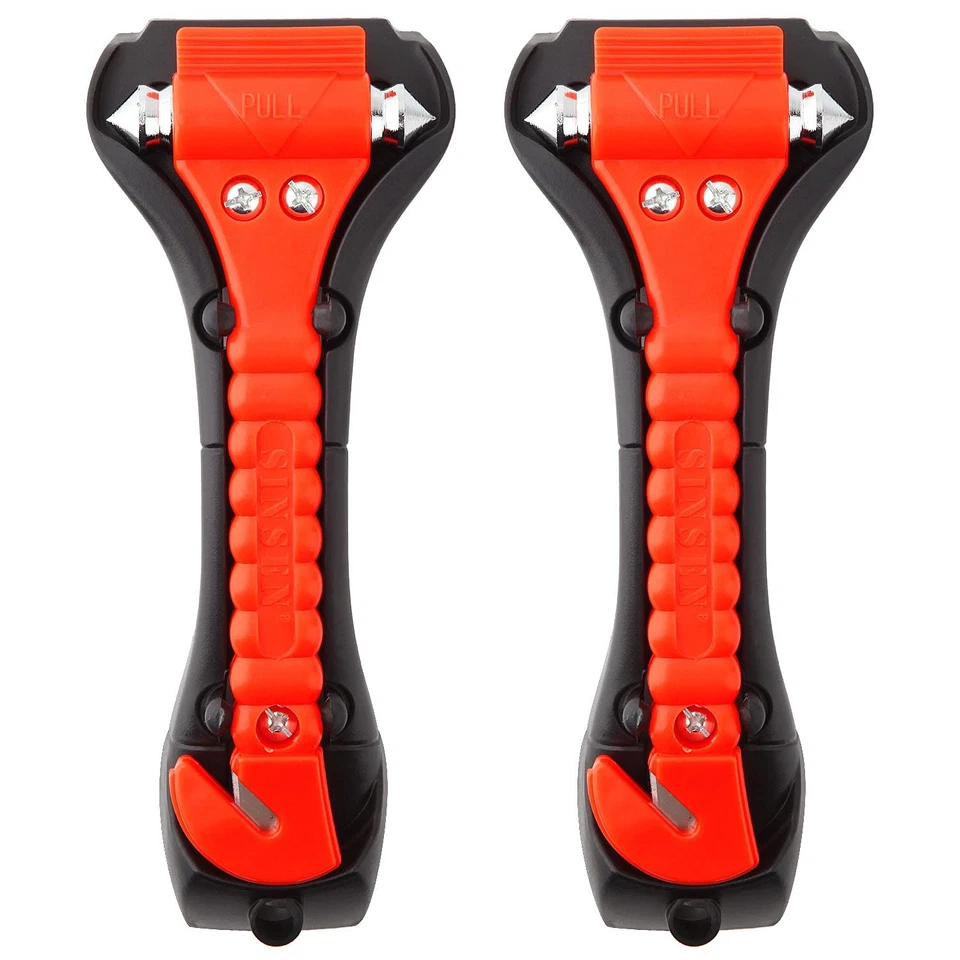 Car Safety Hammer Breaker & Seat Belt Cutter Escape Emergency Tool Set of 2