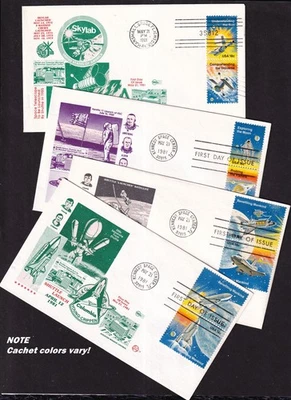 1981 Space Achievement Sc 1912-1919 Shuttle FDCs set of 4, Space Voyage cachets - Image 1 of 2