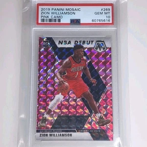 Zion Williamson 2019-20 Mosaic NBA Debut Pink Camo RC #269 PSA 10 Pelicans - Bild 1 von 2
