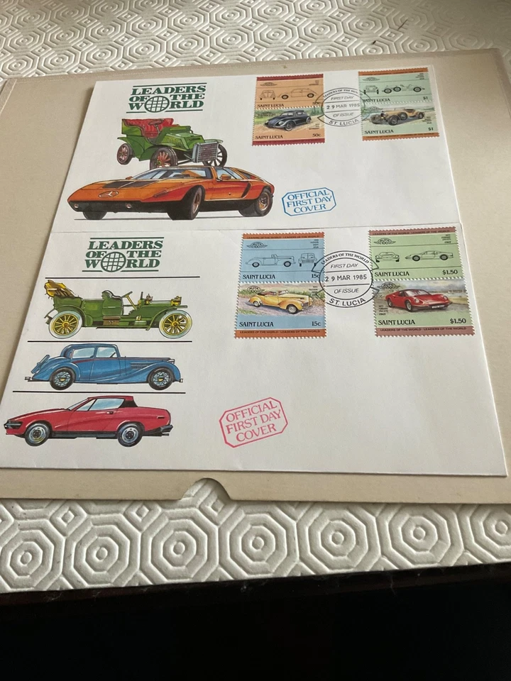 St Lucia 1985 LOW Cars(3rd Series) on 2 FDC.SG789-796.VGC - Image 1 of 1