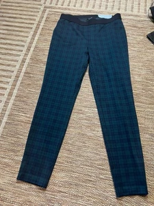 Talbots Soho Leggings grün blau kariert Neu mit Etikett. Größe 10. Schrittlänge 27 Zoll - Bild 1 von 8