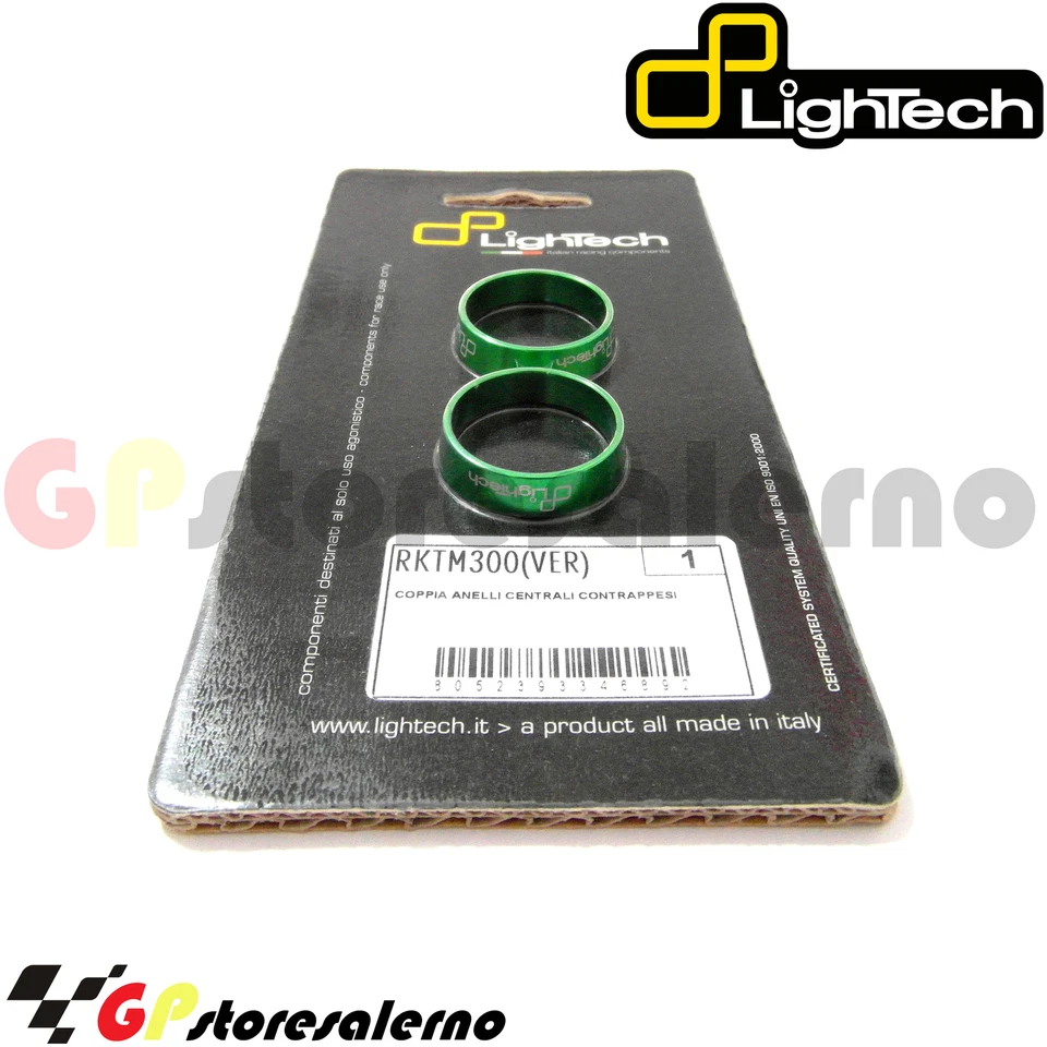 RKTM300VER ANELLI CENTRALI CONTRAPPESO MANUBRIO VERDI LIGHTECH FANTIC  - Immagine 1 di 1