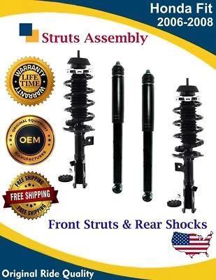 OE Front Struts & Rear shocks For 2007-2008 Honda Fit Lifetime Warranty - Image 1 of 4