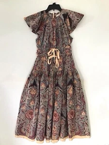 Ulla Johnson Multi Color Floral Ruffle Cotton Dress Sz 00 New - Picture 1 of 2