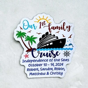 Our 1st First Family Cruise Door Magnet, Cruising Carnival Ship Wall Vacation - Picture 1 of 6