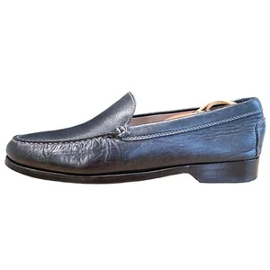 Brooks Brothers Black Leather Slip-On Loafers Hand Made in Italy Men's 10 - Picture 1 of 7