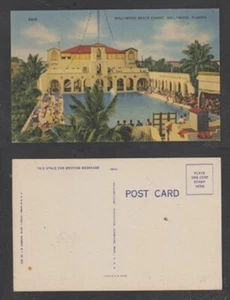Hollywood Florida Postcard Hollywood Beach Casino Unused Linen - Bild 1 von 3