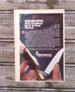 1982 Browning 440 Steel Folding Pocket Knife Photo Vintage Magazine Print Ad  - Picture 1 of 4