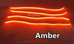 JHB 4FT x4PCS SET IP68 Pure Color Switch Remote Control AMBER LED Strips Lights - Picture 1 of 3