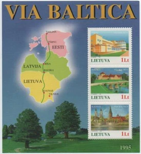 LITUANIA 1995 Via Baltica Motorway Project IN FOGLIETTO MNH - Bild 1 von 1