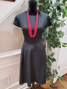 Acevog Women's Black Polyester Round Neck Short Sleeve Knee Length Dress Size XL - Picture 1 of 13