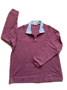 Polo Langarm Izod Herren XXL 1/4 Reißverschluss weinrot grau Kragen Bündchen Bund - Bild 1 von 7