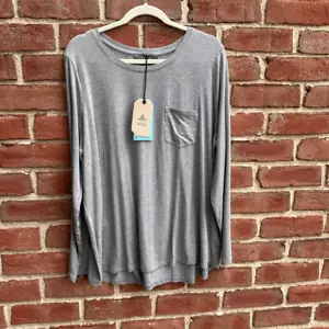 NWT Prana Women's Everyday Essential Heather Foundation Long Sleeve Tee Gray 2X - Picture 1 of 9