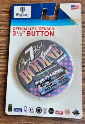 3 1/2" #7 Geoff Bodine NASCAR NOS Button Pin NOS Vintage Race Car - Image 1 of 2