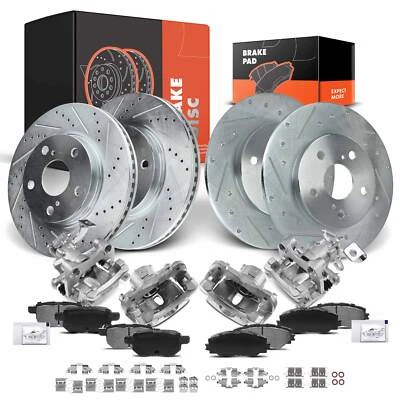 Front & Rear Drilled Brake Rotors & Pads + Brake Caliper for Scion xB 08-15 2.4L - Imagem 1 de 4