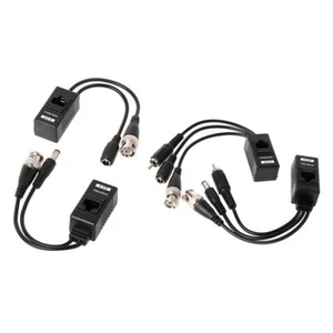 1Pair BNC To RJ45 Passive Video Power+Audio Balun Transceiver For CCTV Came3-qk - Picture 1 of 10