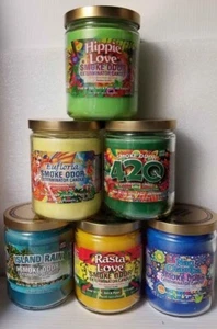 Exterminador de olor a humo frasco de amor hippie 13 oz, surtido conjunto de (6) velas. - Imagen 1 de 8