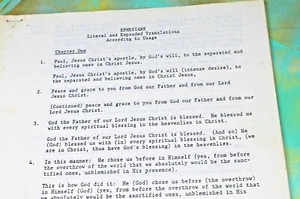 Ephesians Literal Expanded Translations According to Usage, 1981 Way Intl, COPY - Picture 1 of 4