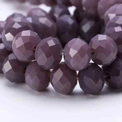 1 Strang fac. Glasrondelle. DUNKELLILA Viele Farben 8x6 mm. 819/2 - Bild 1 von 2