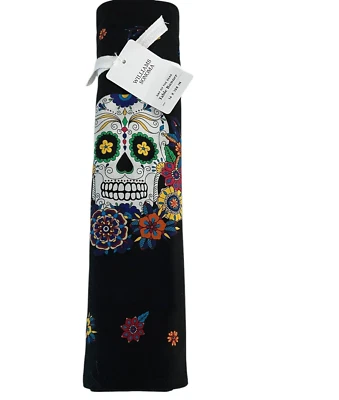 Williams Sonoma Day of the Dead Table Runner Halloween Sugar Skulls 16" x 108” - Image 1 of 4