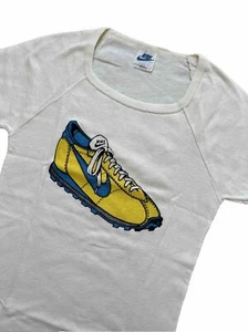 VTG 70's 80's Nike Waffle Trainer Shoe Shirt Rare Brazil Tag 13x23 OG Women's - Picture 1 of 8
