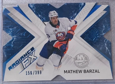 2022-23 SPX Radiance FX Mathew Barzal #RFX-44 (Blue) Die-Cut 156/399 - Image 1 of 2