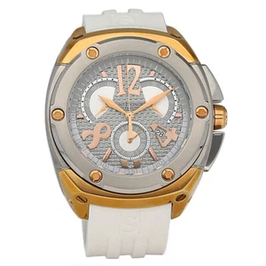 Saint Honoré 889270.6-H08 Chrono Rose Gold Steel White Rubber Quartz Men's Watch - Picture 1 of 5