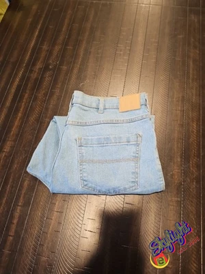 复古 Duke Haband 牛仔裤男式 36x26 白色宽腿宽松版型 90 年代短款 — 第 1/4 张图片